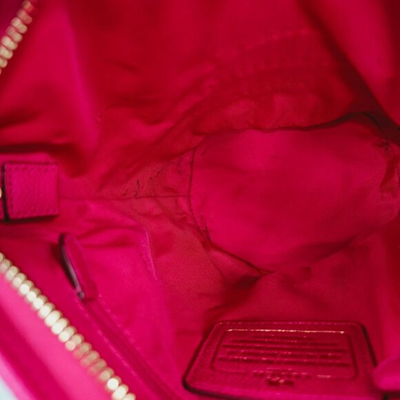 Coach Whiplash Mini Duffel Bag Hot Pink Gold Metallic Stitching Crossbody Strap - Picture 10 of 13